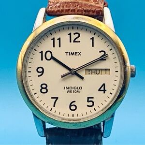 TIMEX Vintage 2003 Men’s Quartz Wristwatch Indiglo Day Date Working New Battery